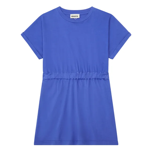 Kurzes Kleid Mädchen Bio-Baumwolle | Blau