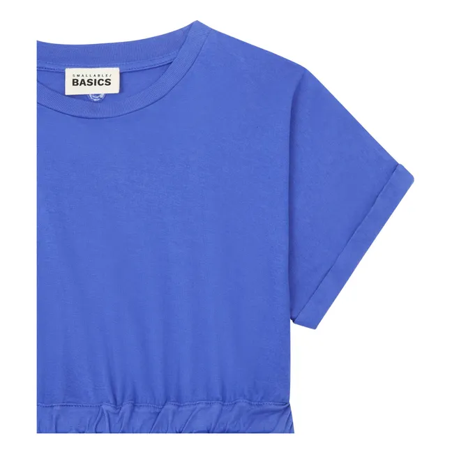 Kurzes Kleid Mädchen Bio-Baumwolle | Blau