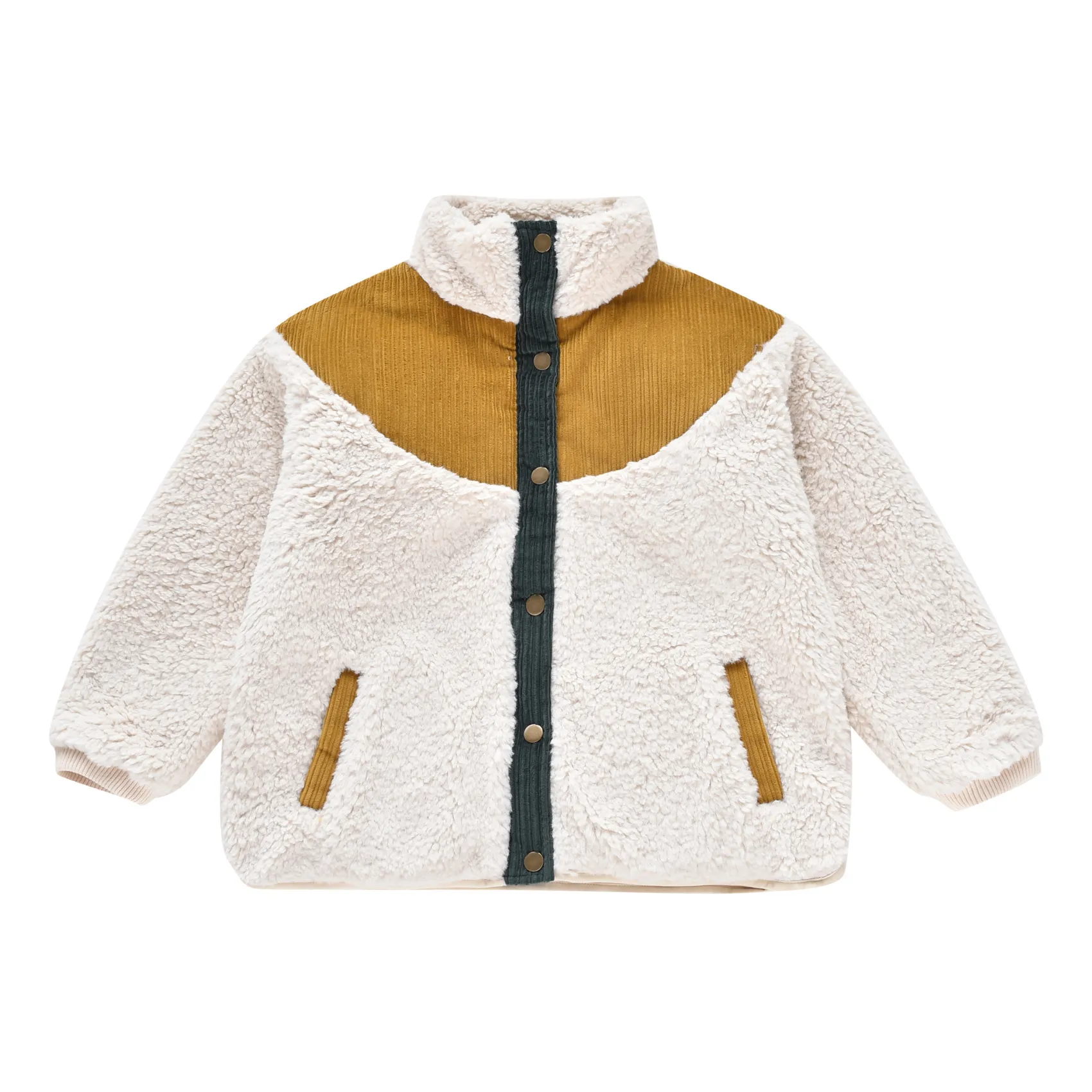 Louise Misha Ecru Ayser Faux Fur Coat