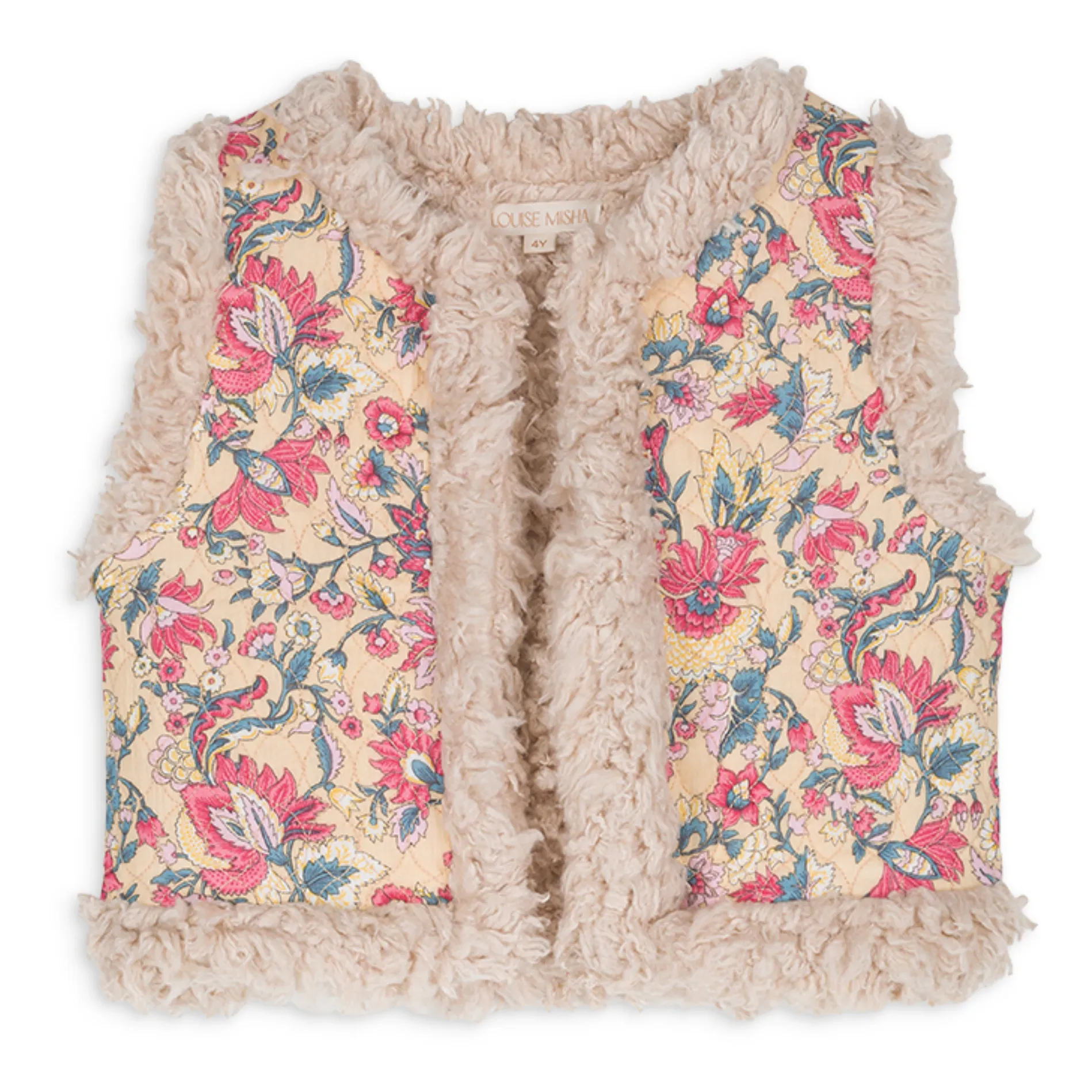 Louise Misha Mackenzie Reversible Fur Vest Ecru Smallable