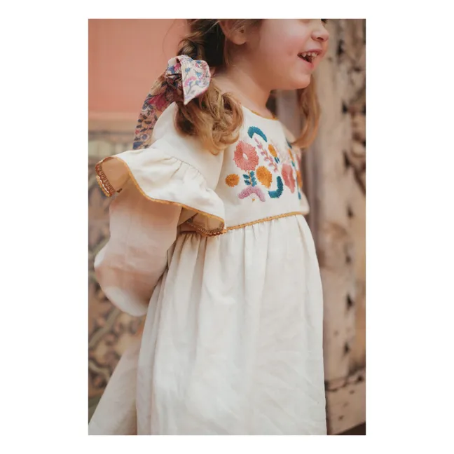 Vestito millerighe in velluto Illia | Ecru
