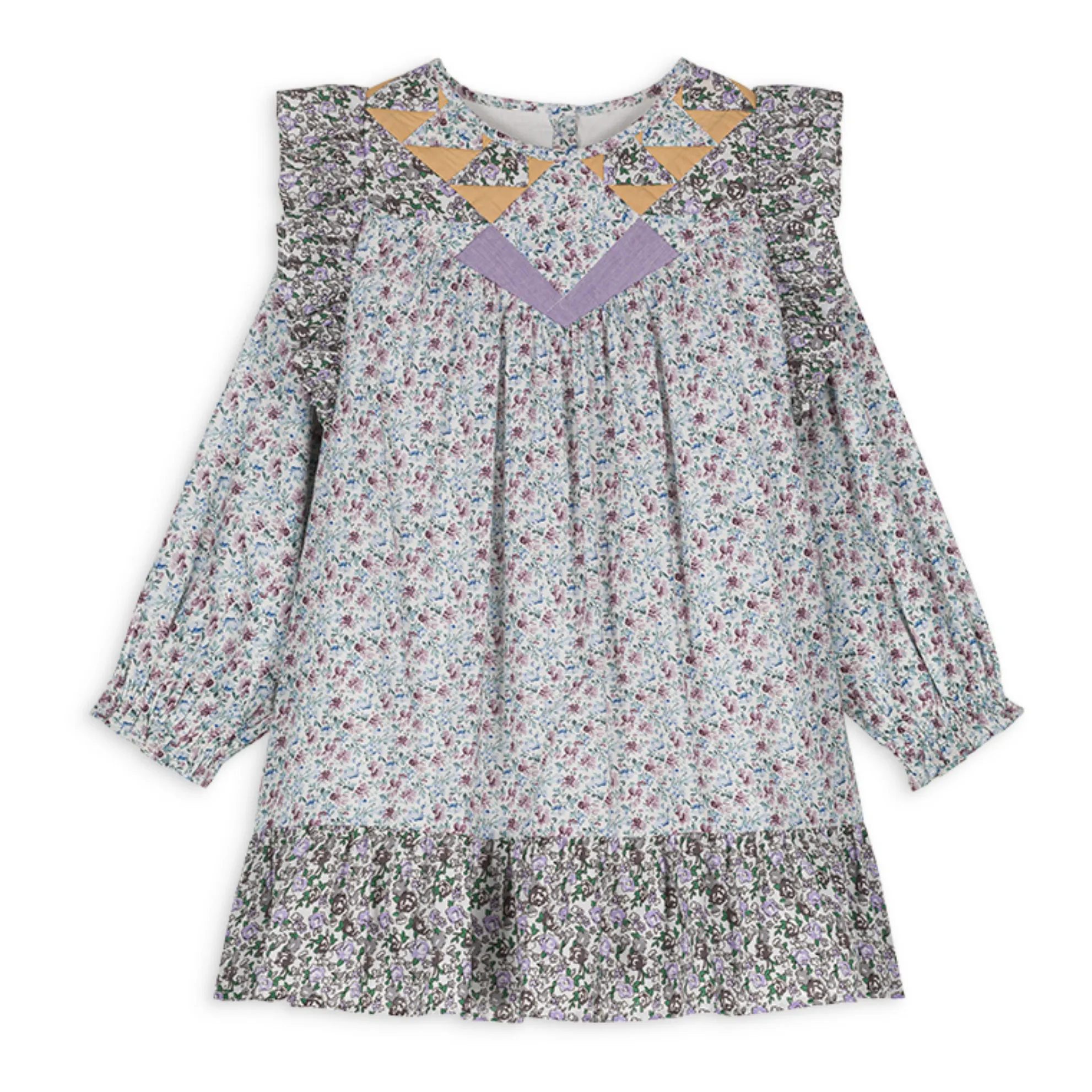 Louise Misha Light Blue Lara Patchwork Dress