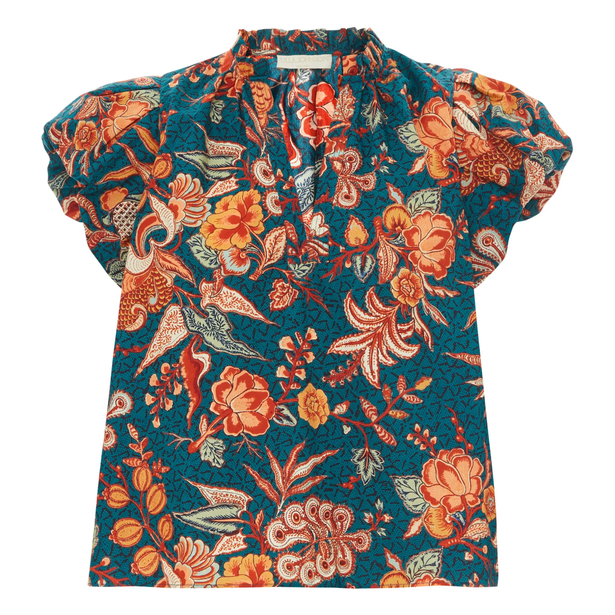 Ulla Johnson Peacock Blue Evelyn Blouse