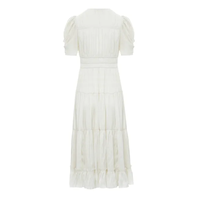 Daria Satin Dress | Ecru
