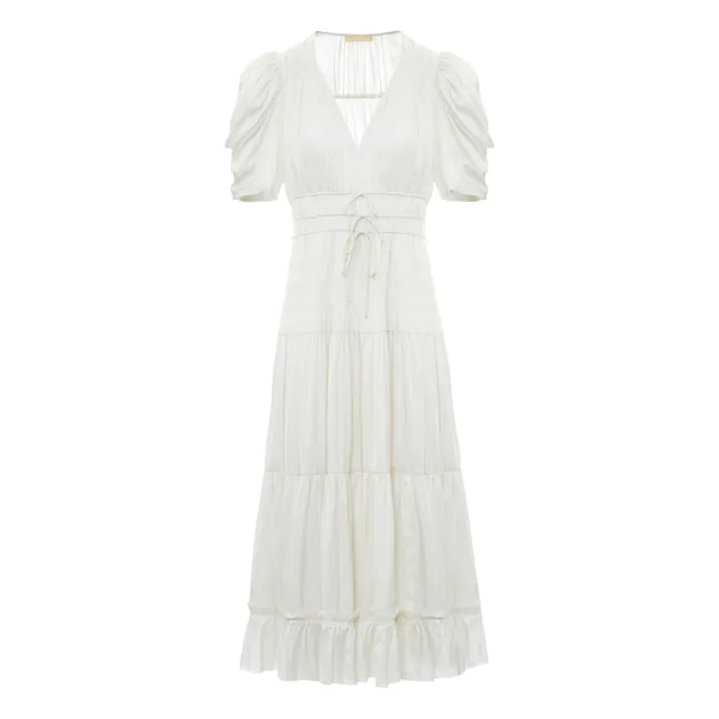 Daria Satin Dress | Ecru