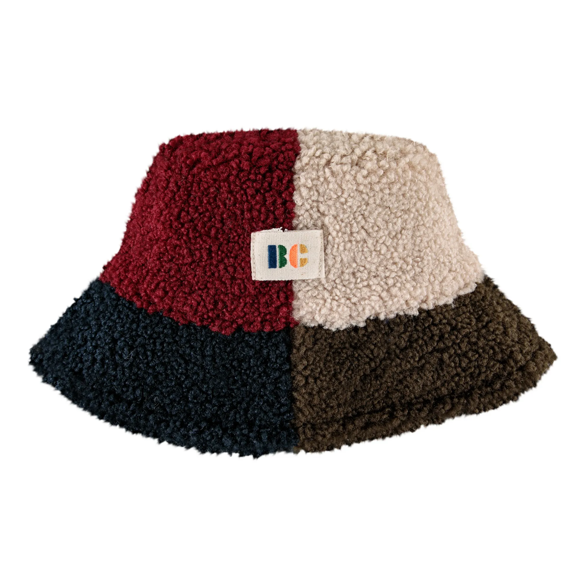 Bobo Choses Unisex Ecru Colorblock Fur Hat
