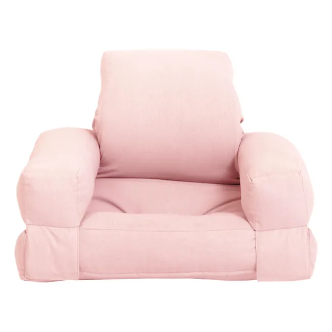 Mini Hippo Children's Pouf Armchair | Pale pink