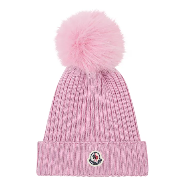 Fur Bobble Hat | Pale pink