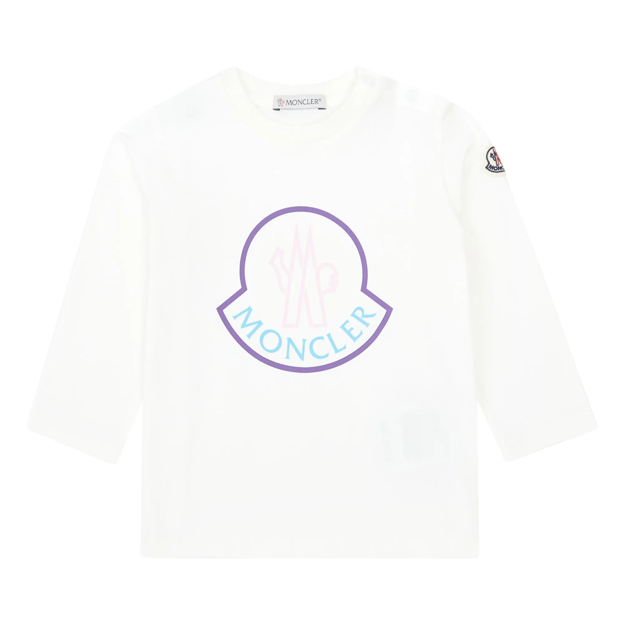 Moncler Ecru Logo Long-Sleeved T-Shirt