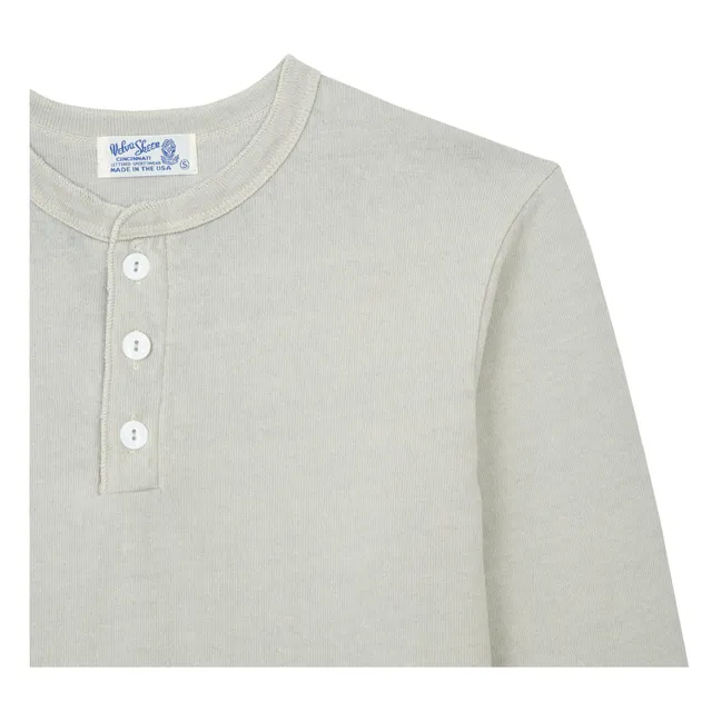 T-shirt Manches Longues Henley Coton | Gris