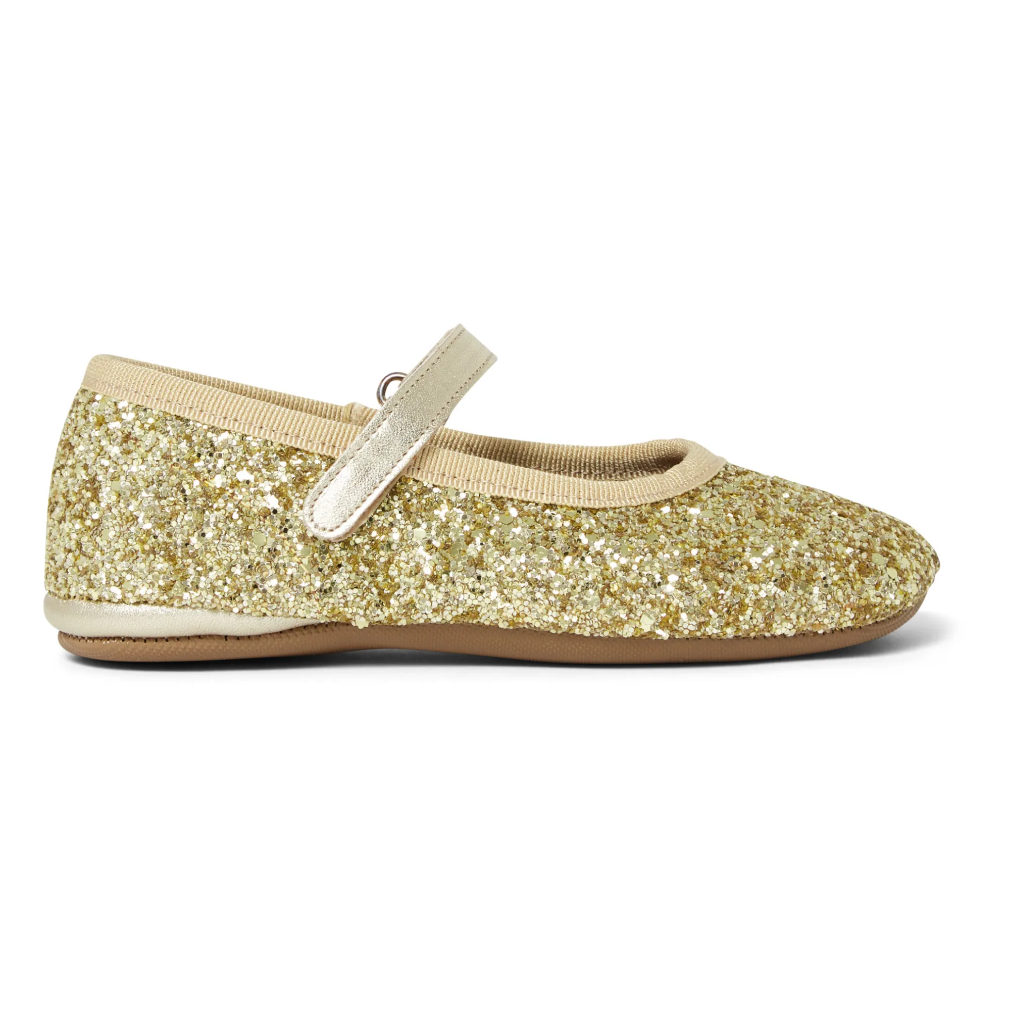 Pèpè Gold Ballerina Velcro Slippers