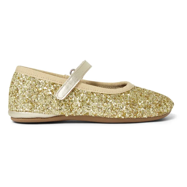 Ballerina Velcro Slippers | Gold