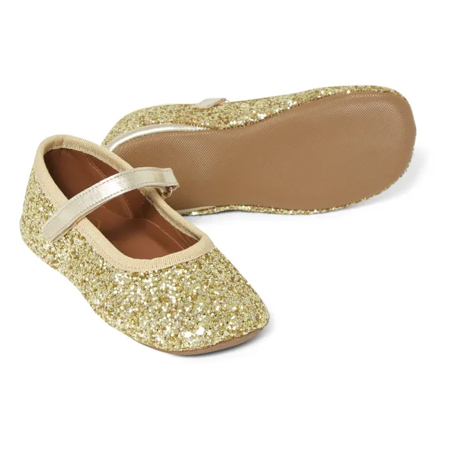 Ballerina Velcro Slippers | Gold