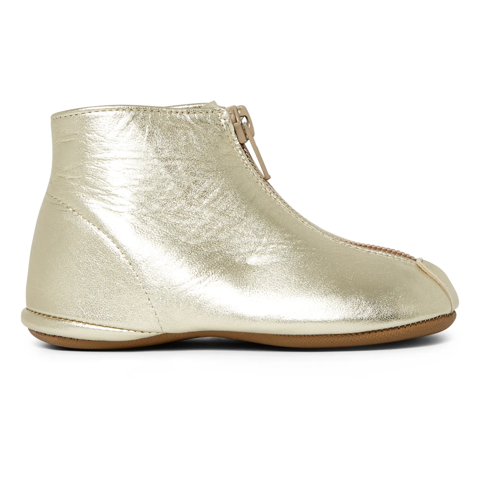 Pèpè Gold Zip-Up Boots