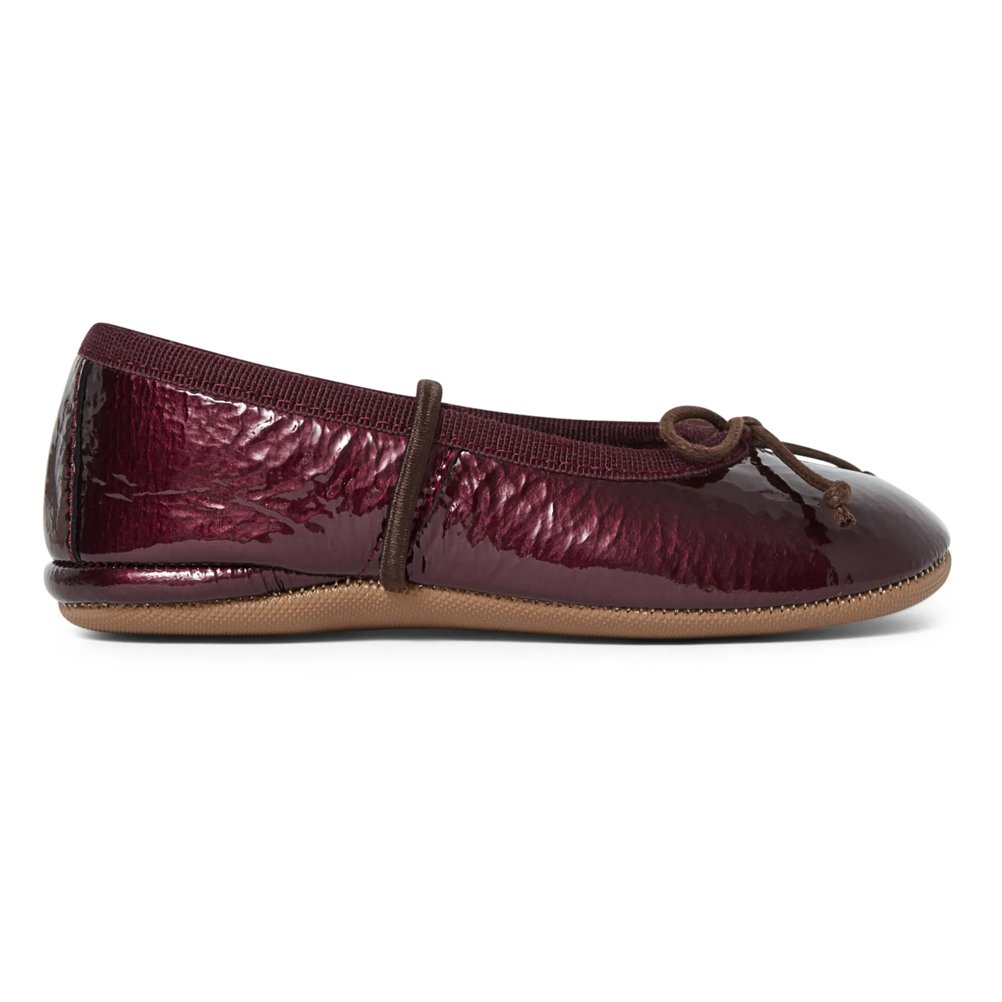 Pèpè Red Elasticated Ballet Slippers With Bow