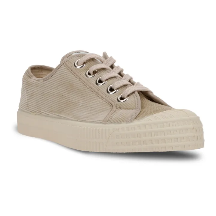 Star Master Corduroy Velvet Lace Up Sneakers | Beige- Produktbild Nr. 1
