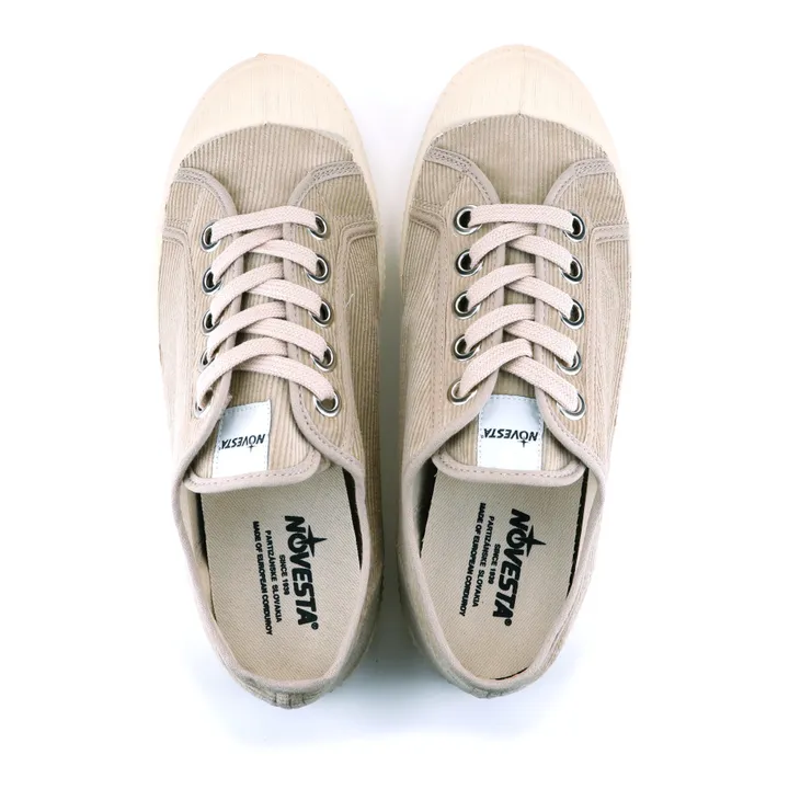 Star Master Corduroy Velvet Lace Up Sneakers | Beige- Produktbild Nr. 2