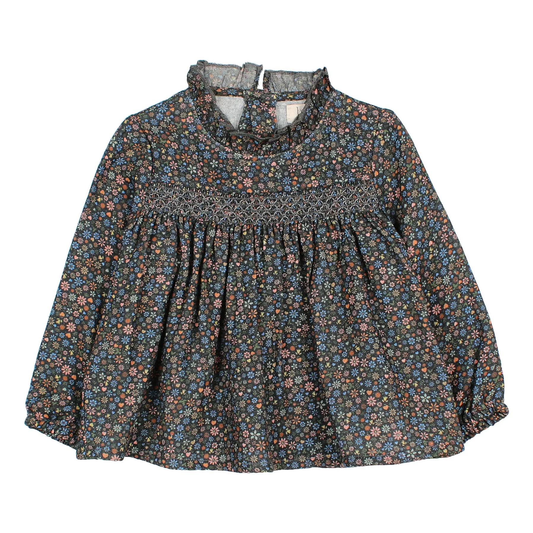 Búho Charcoal Grey Bloom Cotton Gauze Blouse