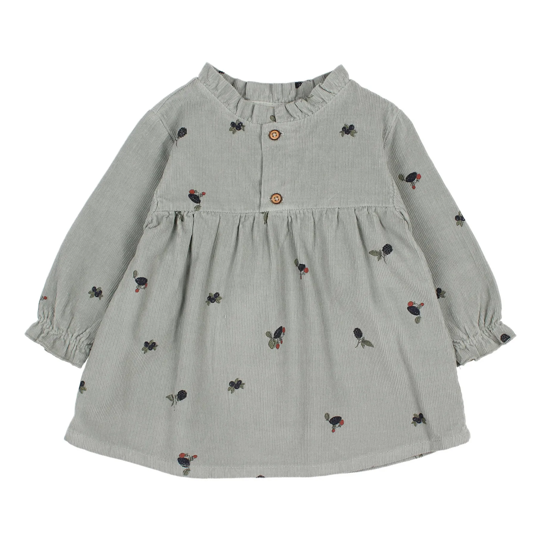 Búho Grey Blue Milleraies Forest Baby Velvet Dress