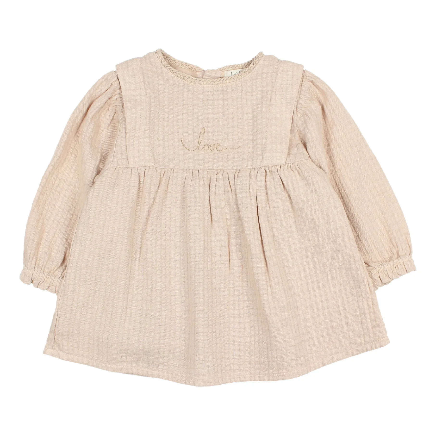 Búho Powder Pink Love Cotton Gauze Dress