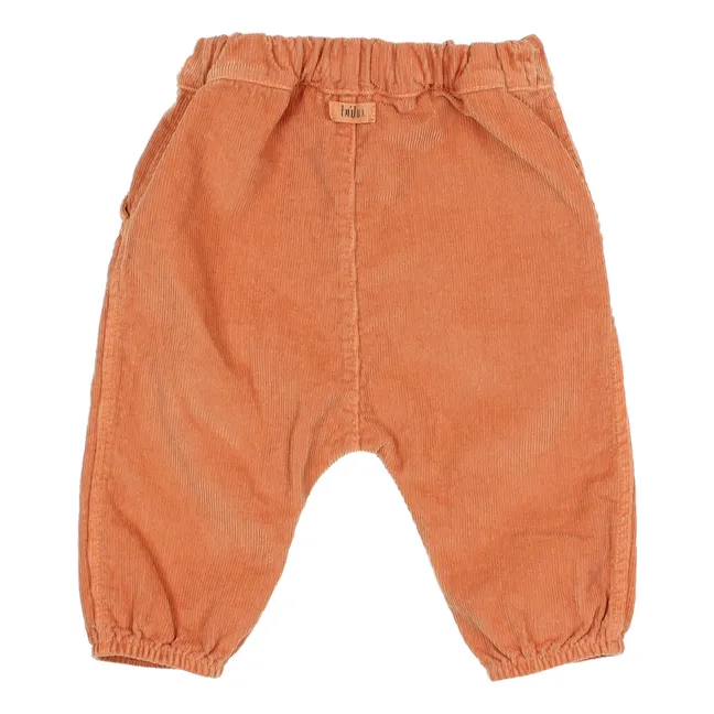 Pantaloni in velluto millerighe con tasche | Ruggine