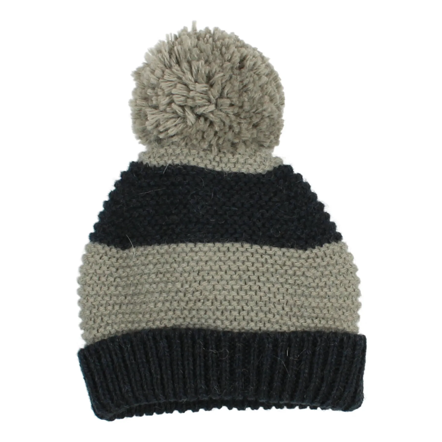 Búho - Bonnet Bébé - Laine/Alpaga - Bleu Nuit - 3/9 Mois