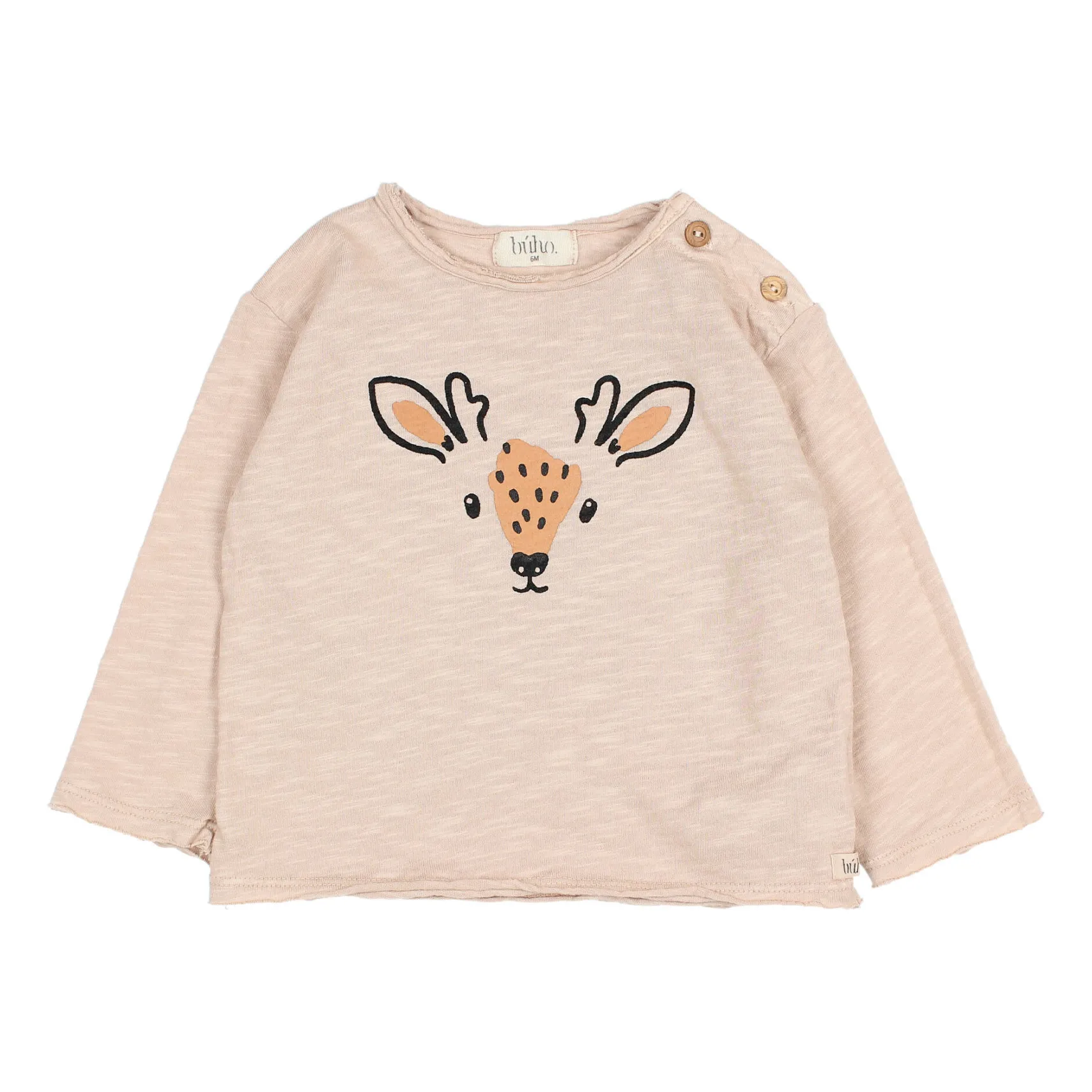 Búho - T-shirt manches longues - Coton bio - Sable - 3 mois