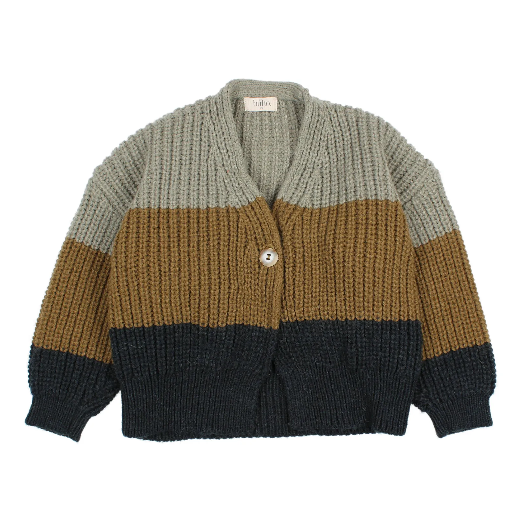 Búho - Cardigan Enfant - Laine Alpaga - Bleu Nuit - 6 ans