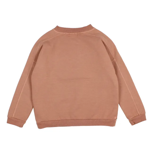 Organic Cotton V-Neck Sweatshirt | Terracotta