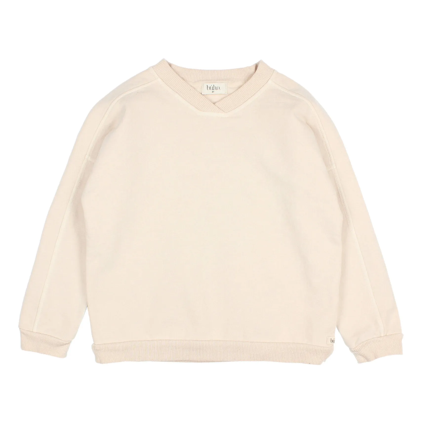 Búho Ecru Organic Cotton V-Neck Sweatshirt