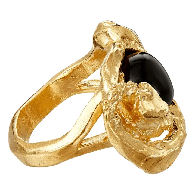 The Captured Protection Onyx Ring | Gold