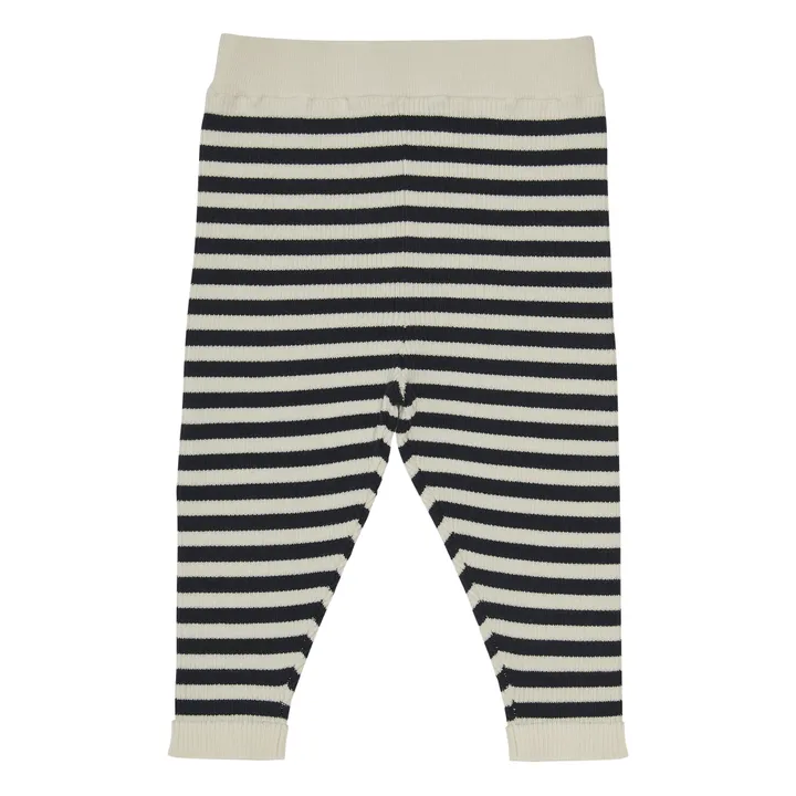 Organic Cotton Striped Ribbed Pants | Ecru- Product image n°0
