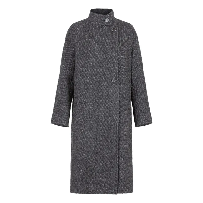 Cappotto dritto in lana vergine | Grigio antracite