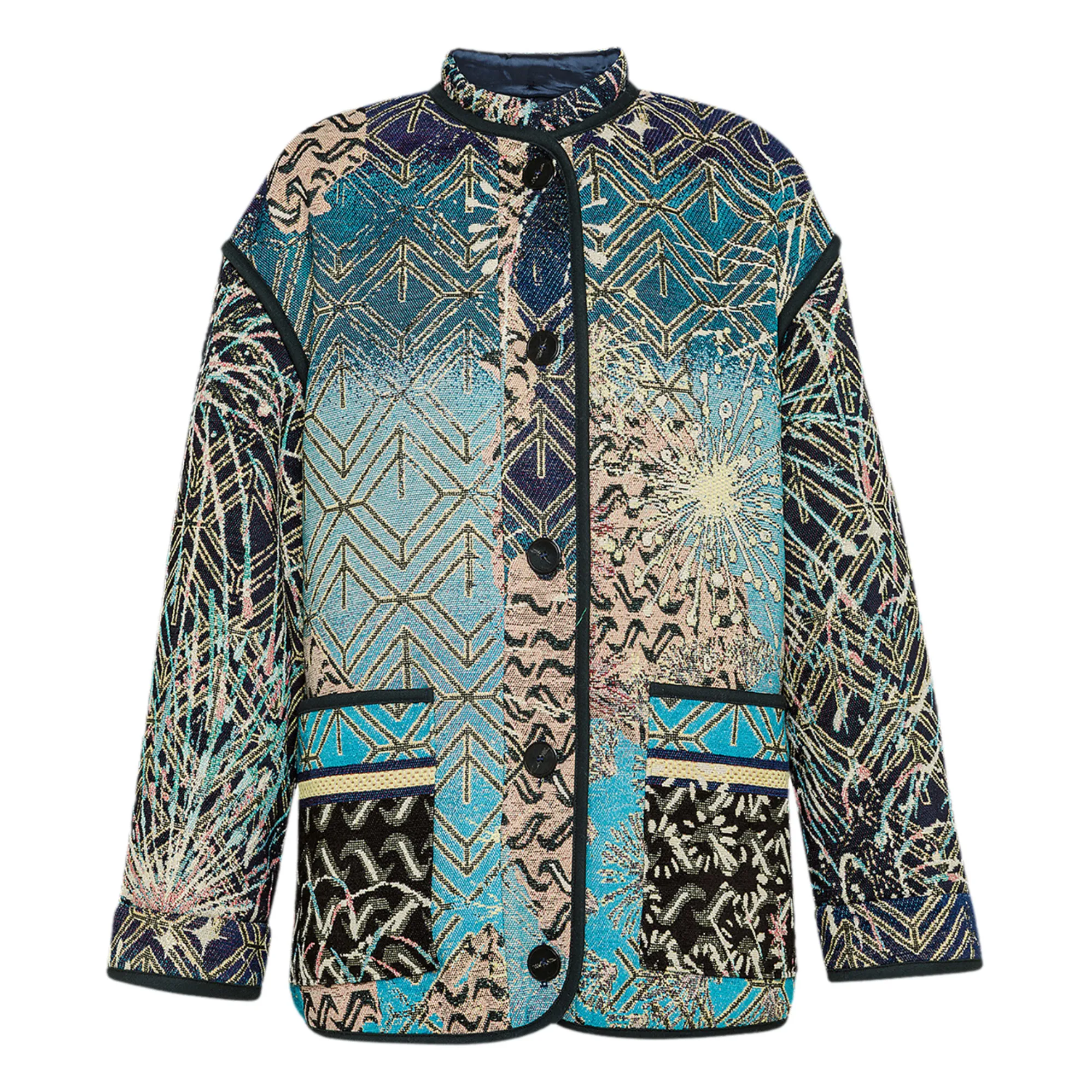 Forte Forte Blue A Leopard In The Stars' Jacquard Jacket