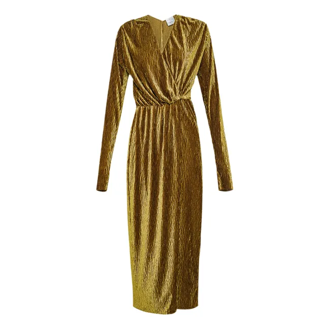 Velvet Wallet Dress | Golden brown