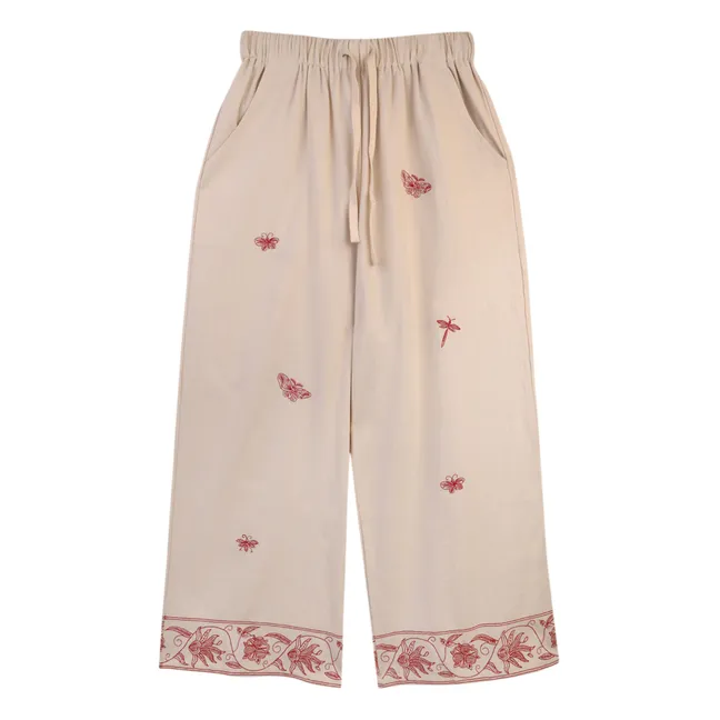 Pantalon Datura Broderies | Ecru