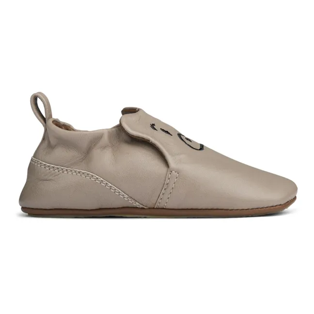 Chaussons Cuir Ours Eliot | Beige