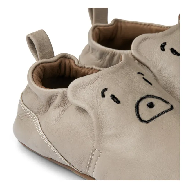 Chaussons Cuir Ours Eliot | Beige