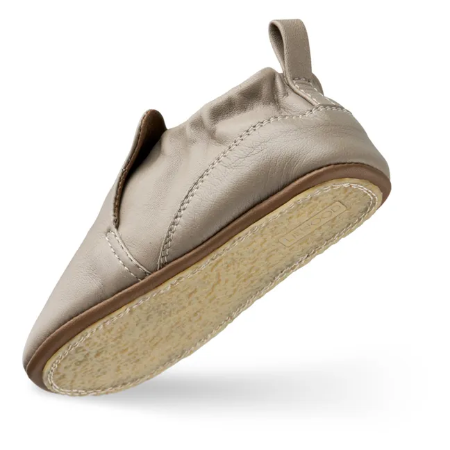 Chaussons Cuir Ours Eliot | Beige