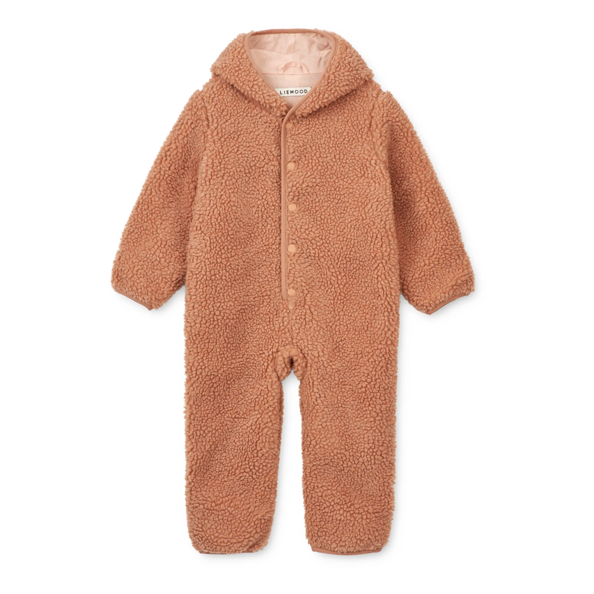 Liewood Pink Organic Cotton Jumpsuit With Recycled Materials In A Fraser Fur Look