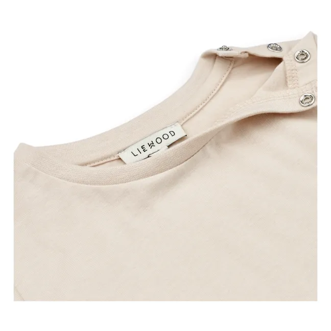 T-Shirt Long Sleeve Organic Cotton Crocodile Apia | Ecru