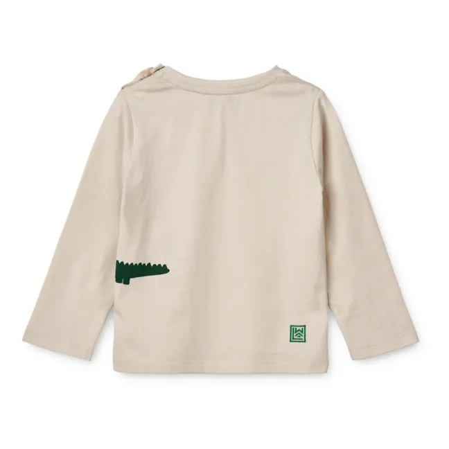 T-Shirt Langarm Bio-Baumwolle Krokodil Apia | Seidenfarben