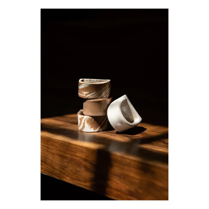 Ronds de serviette - Set de 4 | Marbré brun- Image produit n°0