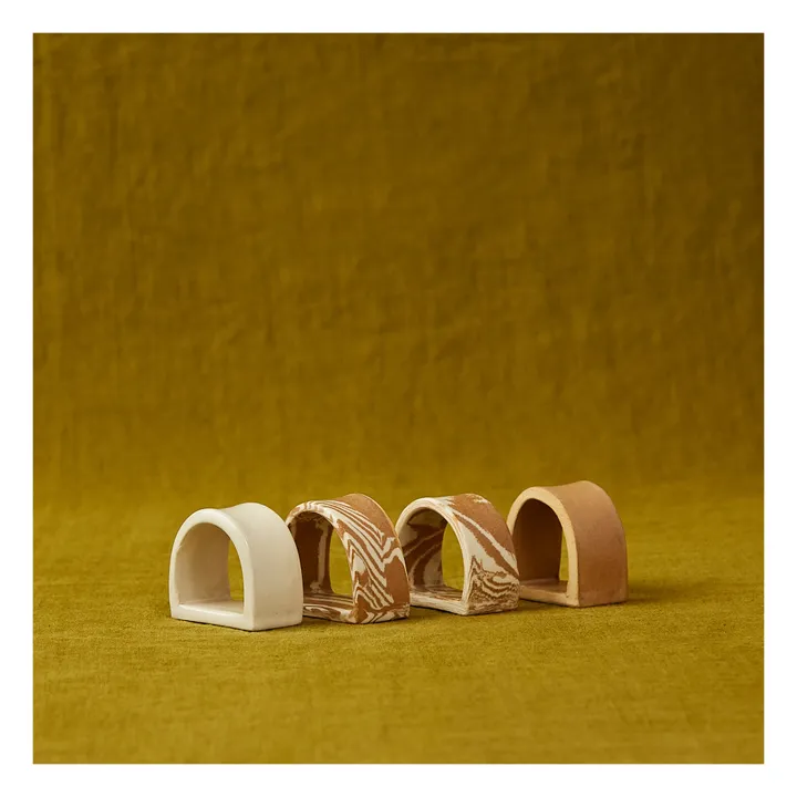 Ronds de serviette - Set de 4 | Marbré brun- Image produit n°2