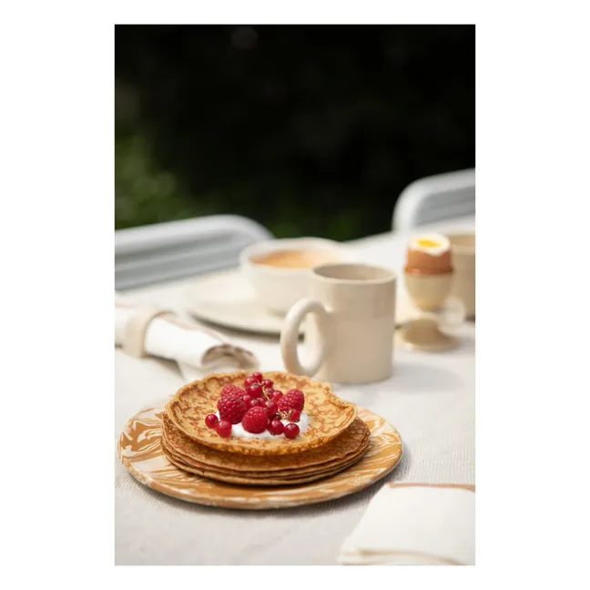 Assiettes en terre melée - Set de 2 | Marbré brun