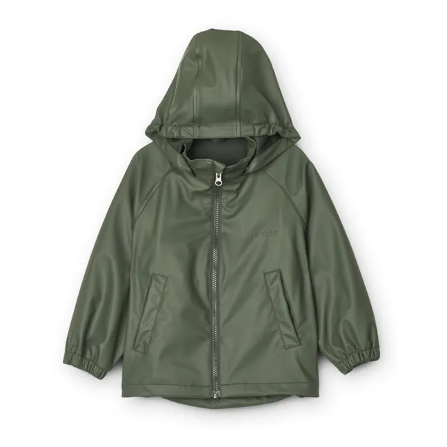 Regenjacke Jacke aus recyceltem Material Moby | Chromgrün