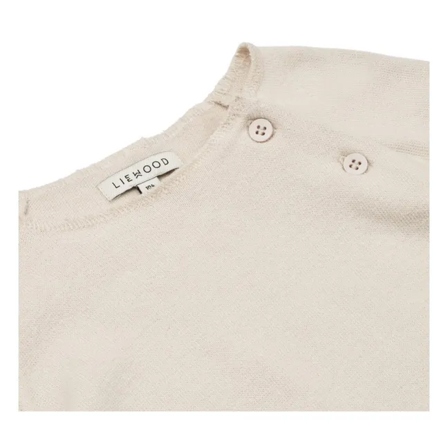 Camiseta de algodón orgánico acanalada Lolan | Crudo