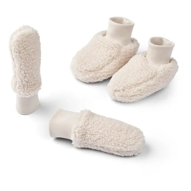 Slippers + Mittens Organic Cotton Recycled Matter Fur Shape Osman | Ecru