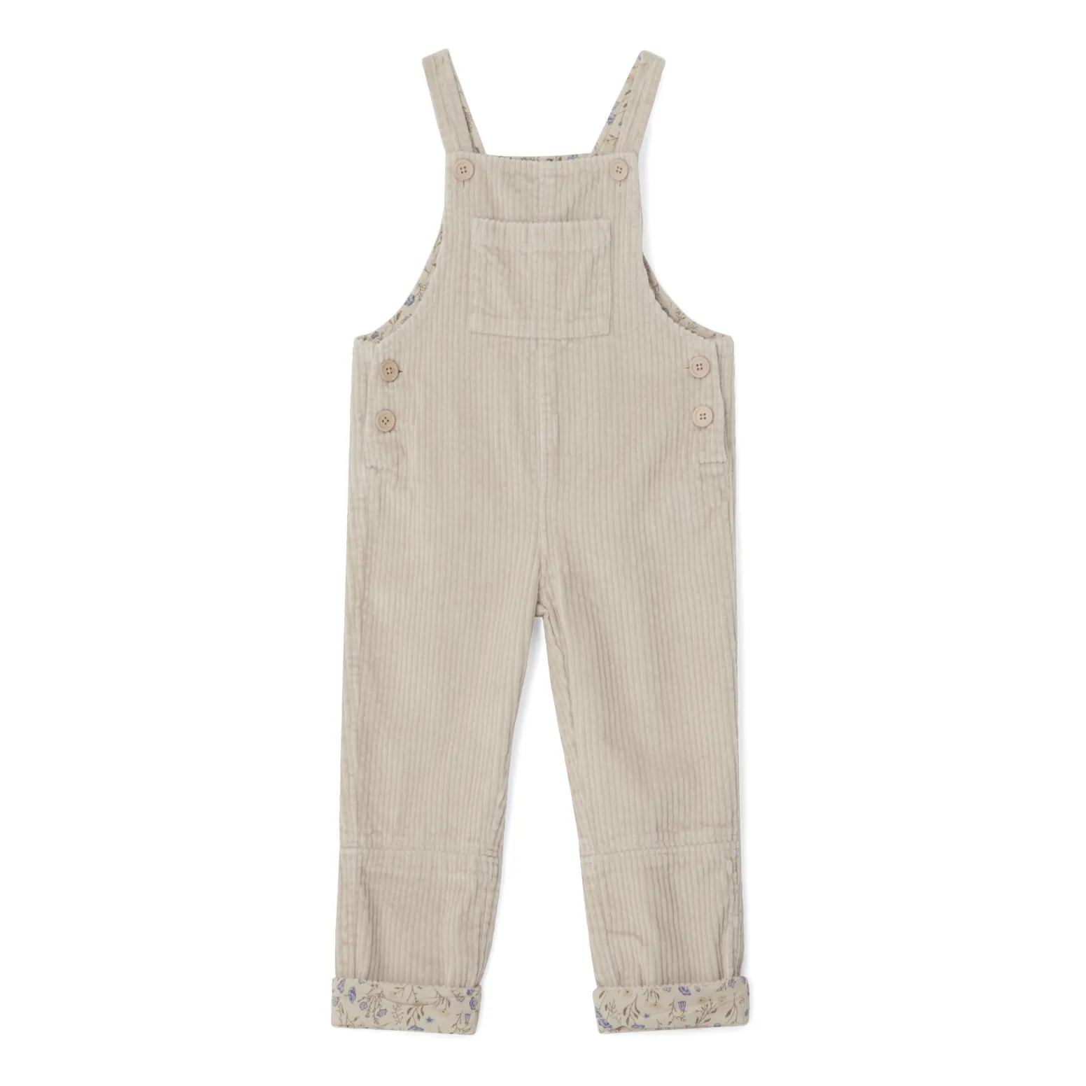 Garbo&Friends Ecru Floral Corduroy Dungarees