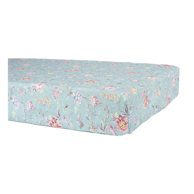 Nicole Organic Fitted Cotton Sheet | Turquoise
